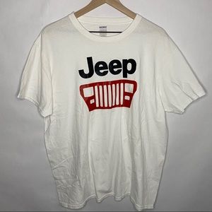 White Jeep Logo Decal Oversized Comfy T Shirt